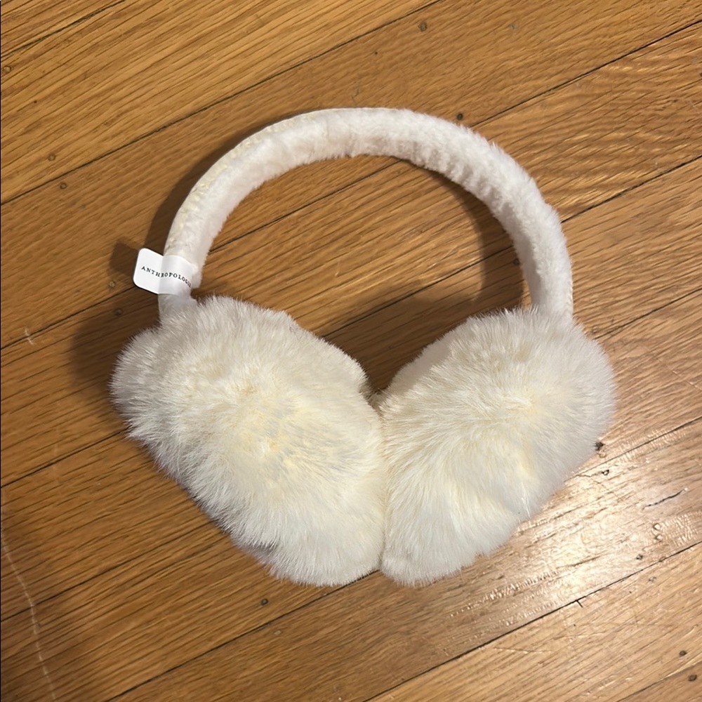 White Faux Fur Headphones